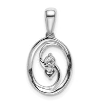 Load image into Gallery viewer, 14k White Gold Polished 1/8ct. Diamond Oval Pendant

