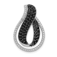 Load image into Gallery viewer, 14k White Gold 1 1/10ct. Black and White Diamond Twist Loop Slide
