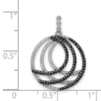 Load image into Gallery viewer, 14k White Gold 3/8ct. White and Black Diamond Fancy Circle Pendant

