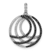 Load image into Gallery viewer, 14k White Gold 3/8ct. White and Black Diamond Fancy Circle Pendant
