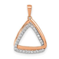 Load image into Gallery viewer, 14k Rose Gold 1/6ct. Diamond Double Triangle Pendant

