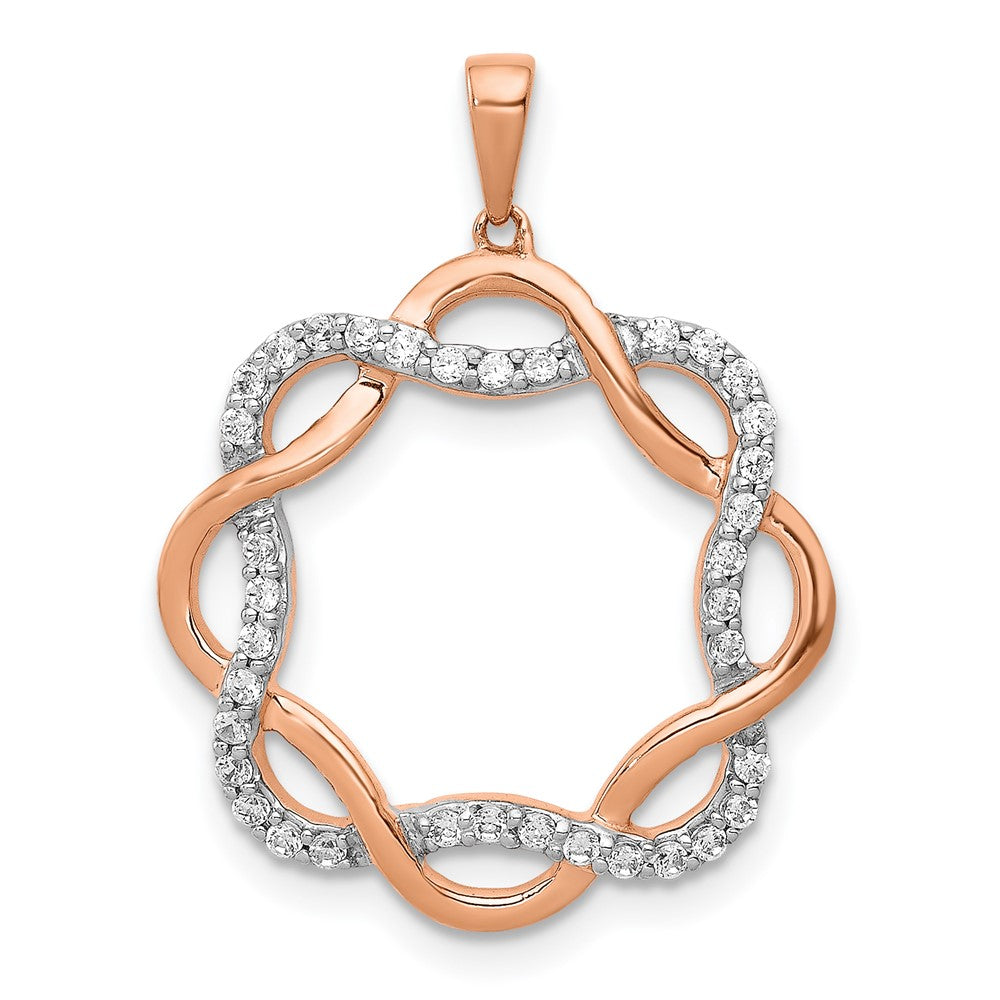 14k Rose Gold 1/5ct. Diamond Twisted Pendant