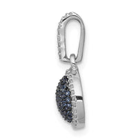 Load image into Gallery viewer, 14k White Gold White/Blue Diamond Circle Cluster Pendant
