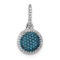 Load image into Gallery viewer, 14k White Gold White/Blue Diamond Circle Cluster Pendant
