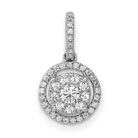 Load image into Gallery viewer, 14k White Gold 1/4ct. Diamond Round Halo Cluster Pendant
