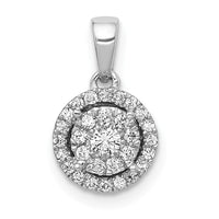 Load image into Gallery viewer, 14k White Gold 1/4ct. Diamond Round Halo Cluster Pendant
