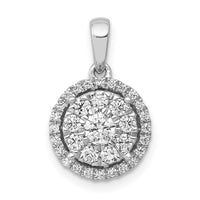 Load image into Gallery viewer, 14k White Gold 1/2ct. Diamond Round Halo Cluster Pendant
