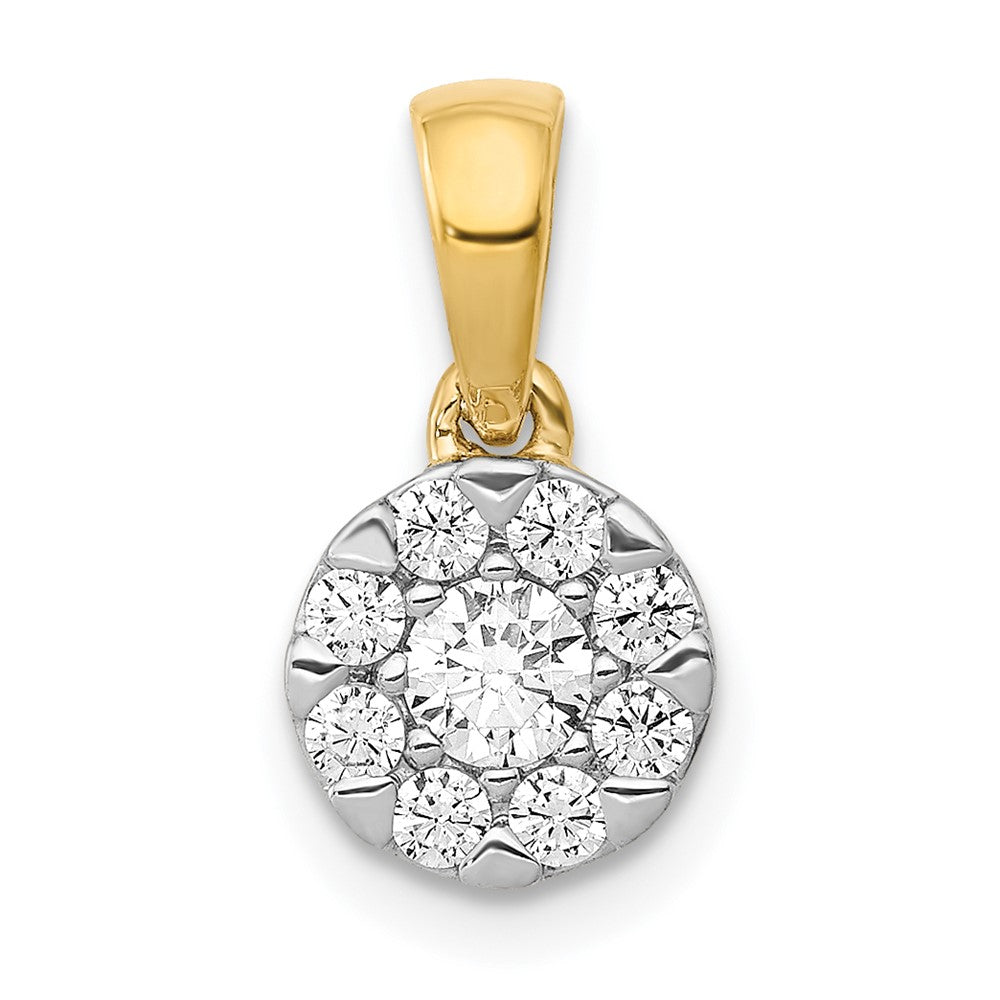 14k Yellow Gold 1/3ct. Diamond Circle Cluster Pendant