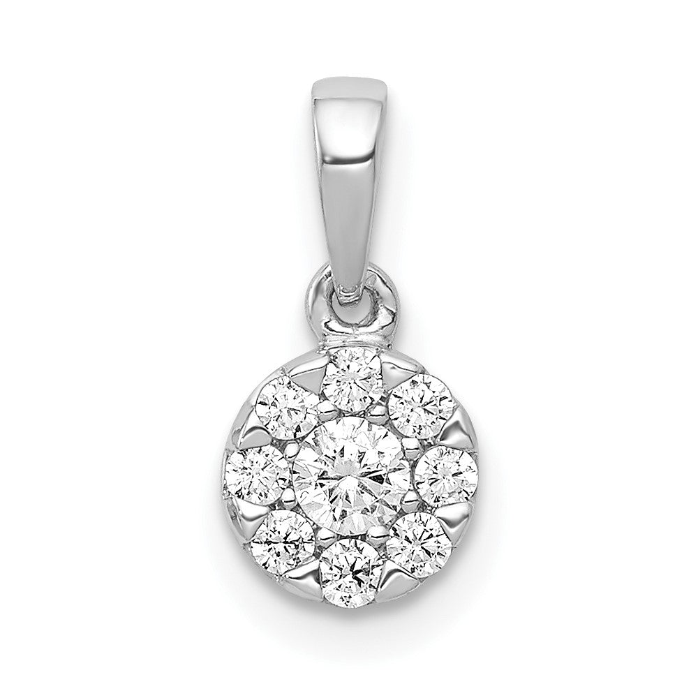 14k White Gold 1/4ct. Diamond Circle Cluster Pendant