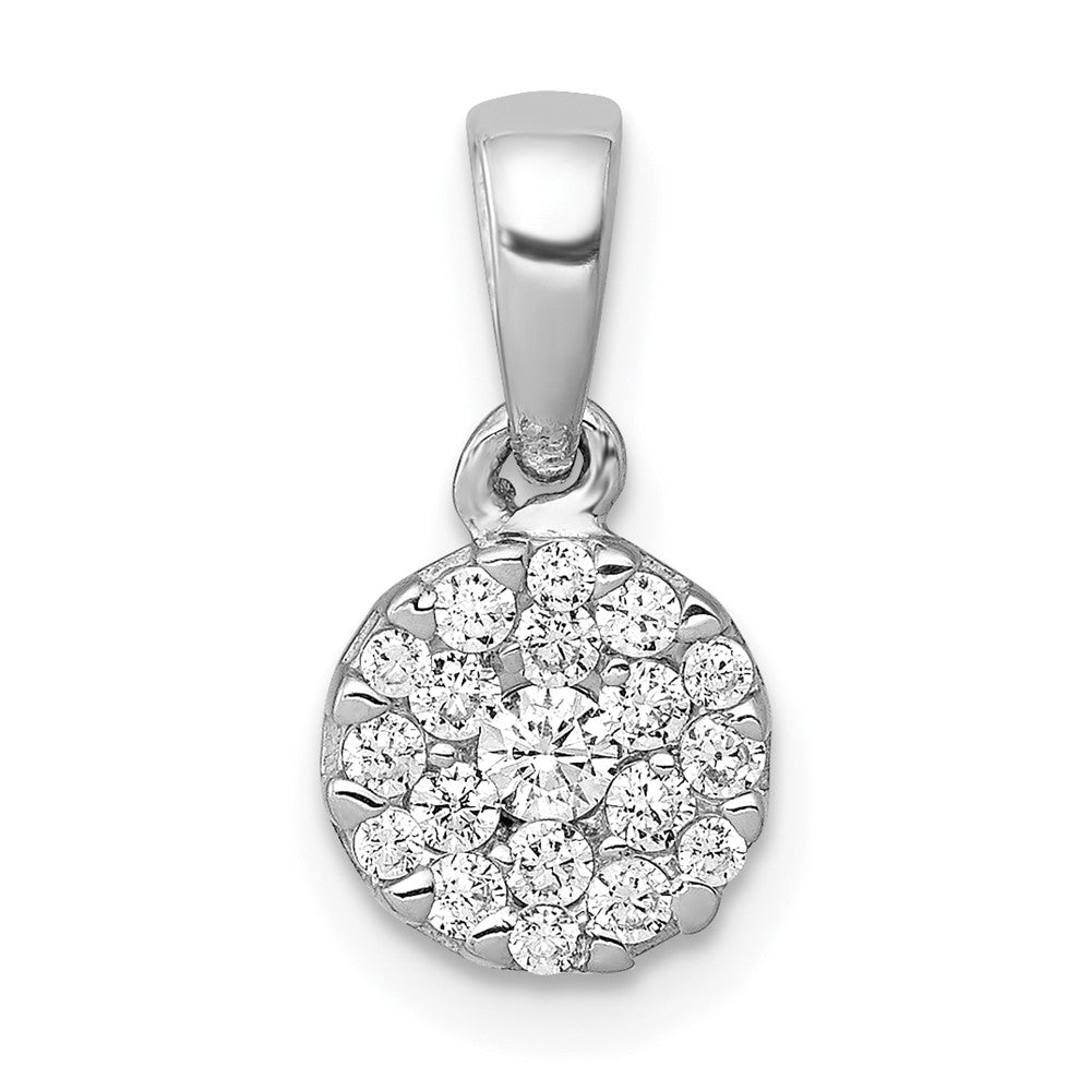 14k White Gold 1/4ct. Diamond Circle Cluster Pendant