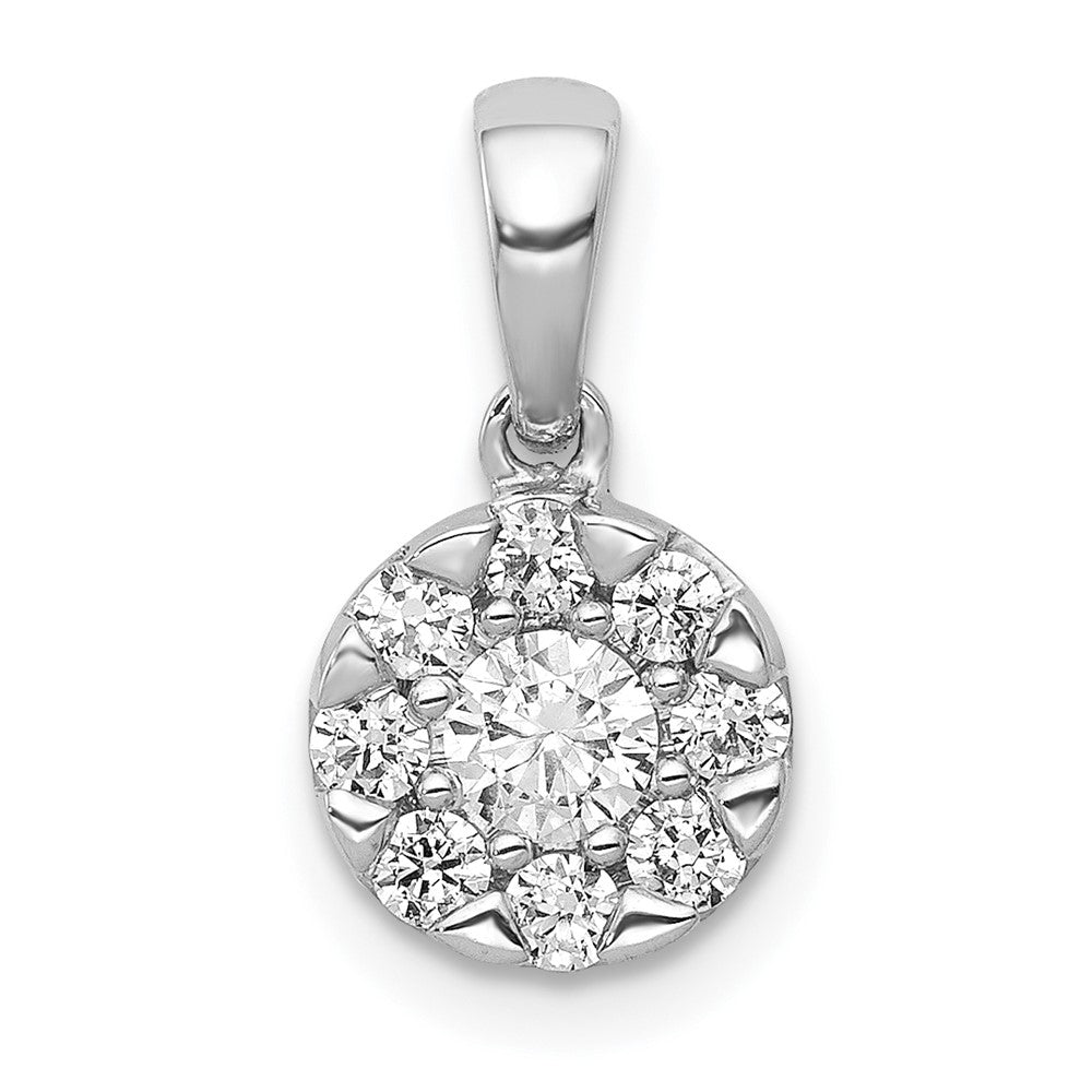 14k White Gold 1/2ct. Diamond Circle Cluster Pendant