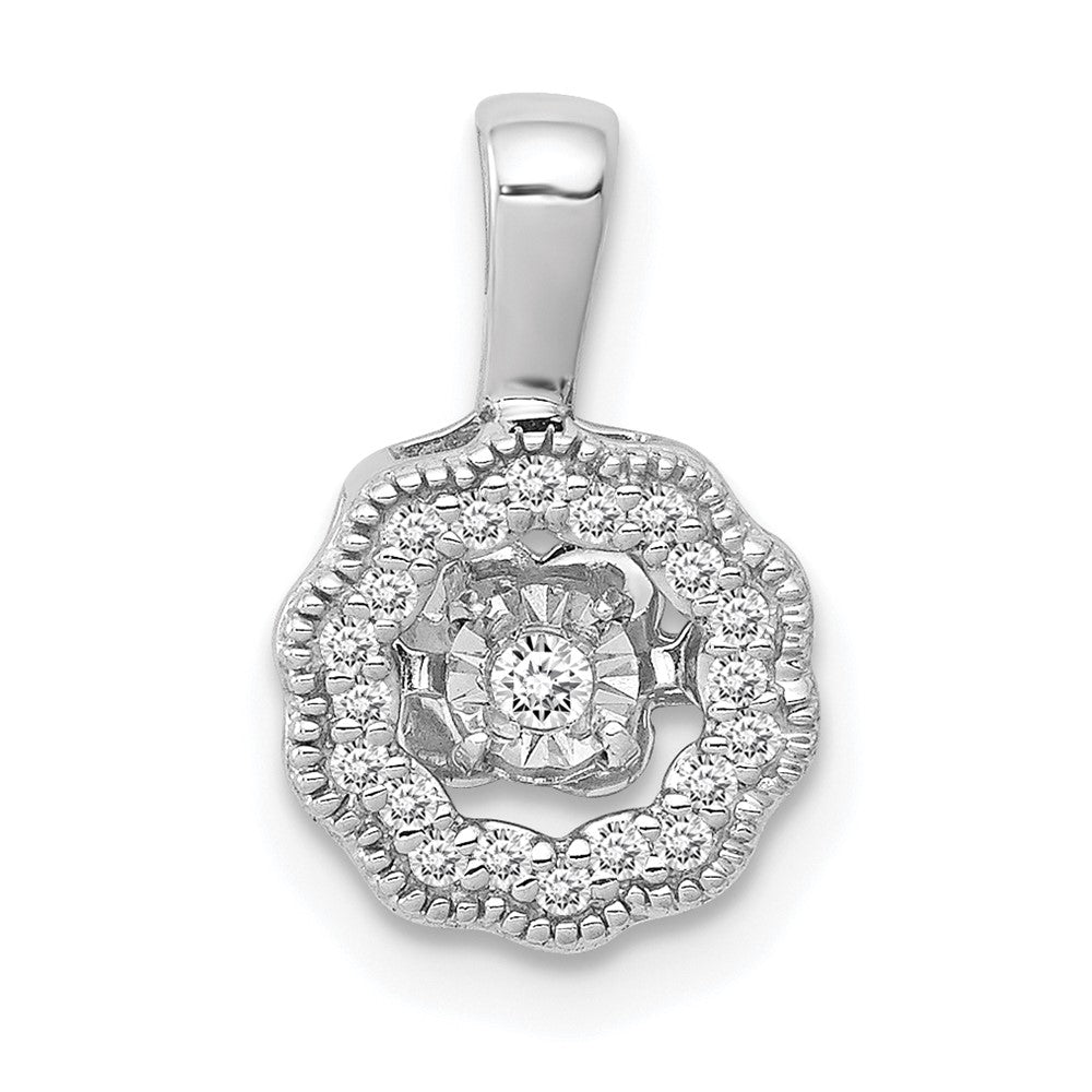 14k White Gold 1/10ct. Vibrant Moving Diamond Pendant