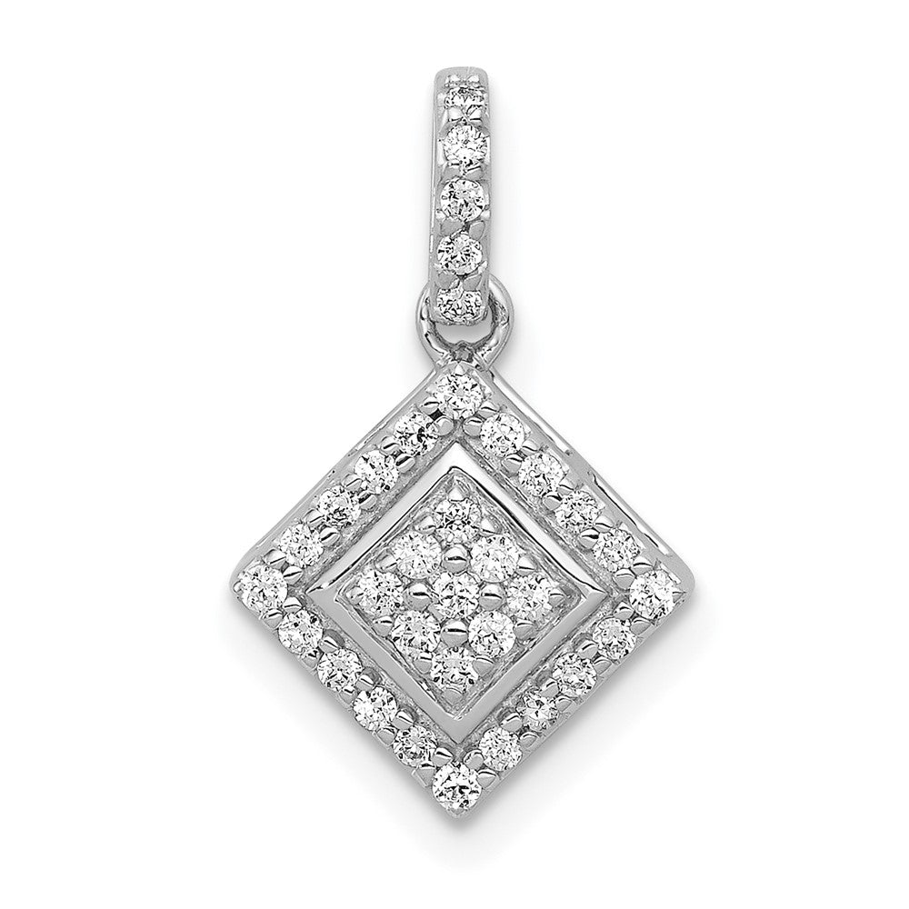 14k White Gold 1/4ct. Diamond Cluster Pendant