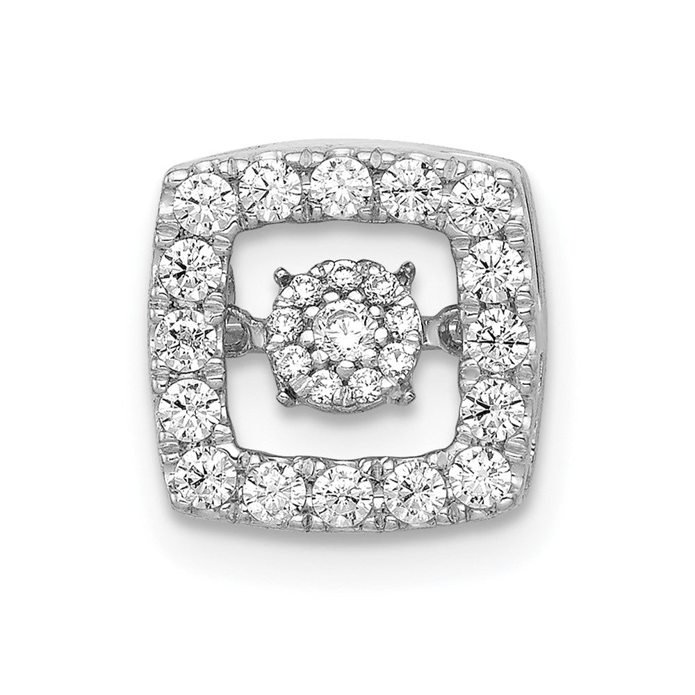 14k White Gold 3/8ct. Vibrant Moving Diamond Square Chain Slide