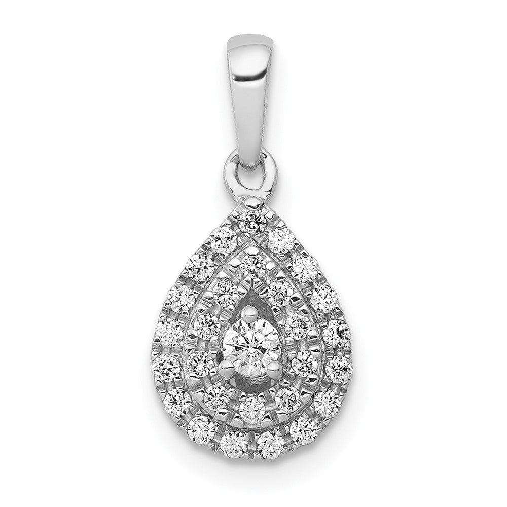 14k White Gold 1/4ct. Diamond Teardrop Pendant