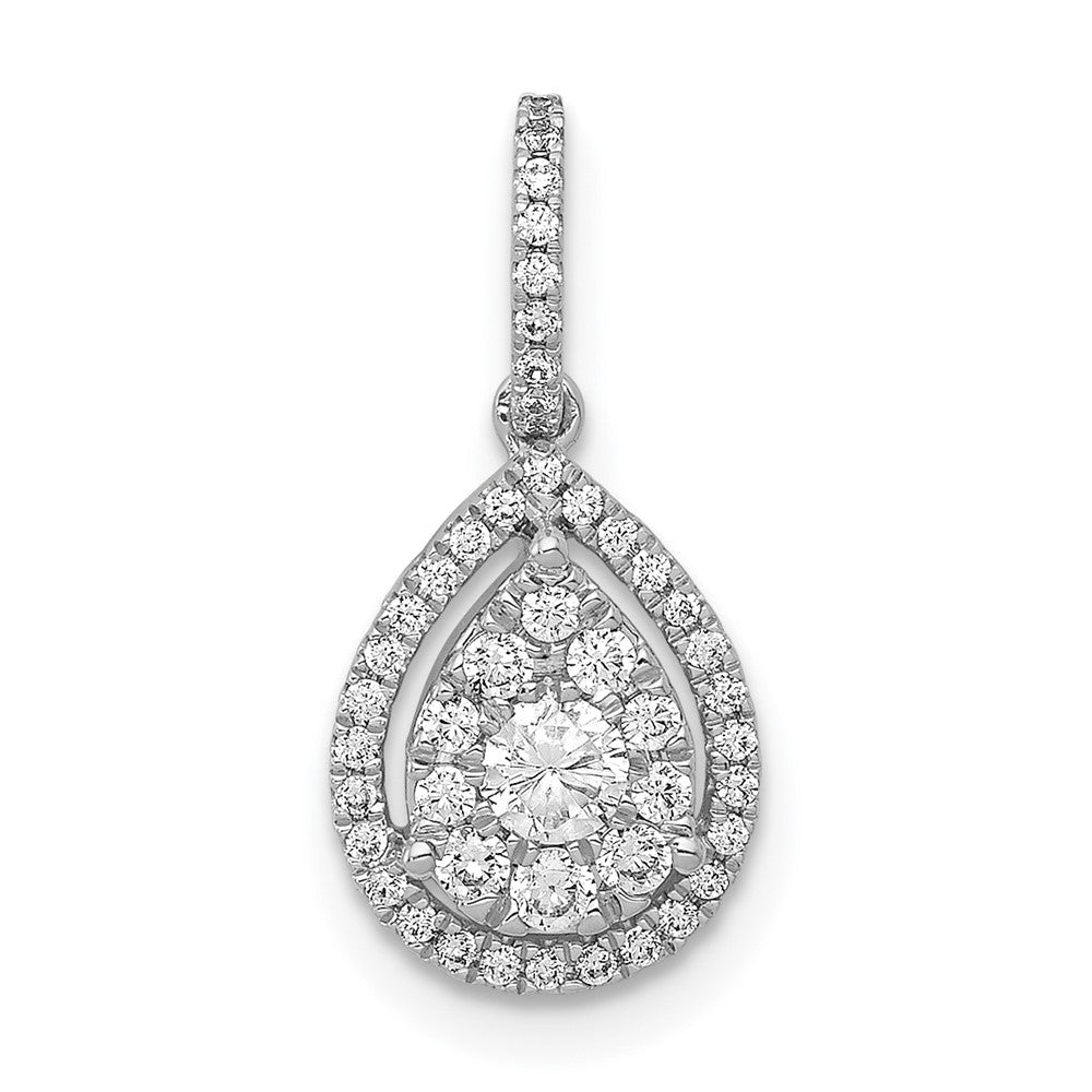 14k White Gold 1/3ct. Diamond Teardrop Pendant