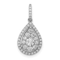 Load image into Gallery viewer, 14k White Gold 1/2ct. Diamond Teardrop Pendant
