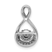 Load image into Gallery viewer, 14k White Gold 1/10ct. Vibrant Moving Diamond Teardrop Chain Slide Pendant
