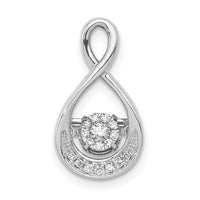 Load image into Gallery viewer, 14k White Gold 1/10ct. Vibrant Moving Diamond Teardrop Chain Slide Pendant

