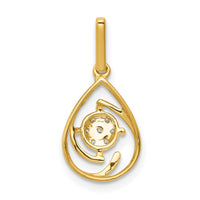 Load image into Gallery viewer, 14k Polished 1/15ct. Diamond Fancy Teardrop Pendant
