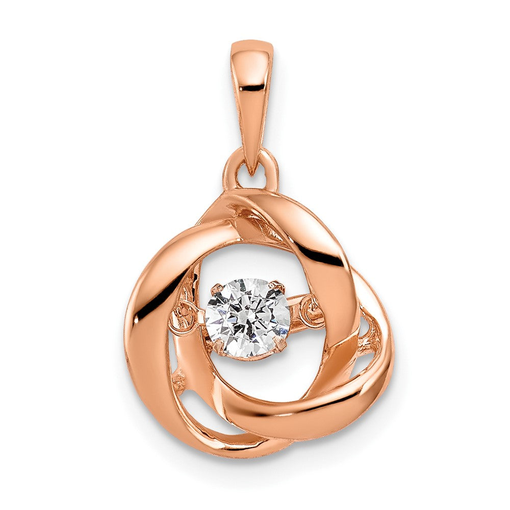 14k Rose Gold 1/5ct. Vibrant Diamond Intertwined Rings Pendant