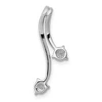 Load image into Gallery viewer, 14k White Gold 1/10ct. Diamond Double Curved Lines Chain Slide
