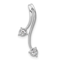 Load image into Gallery viewer, 14k White Gold 1/10ct. Diamond Double Curved Lines Chain Slide
