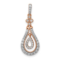 Load image into Gallery viewer, 14k Rose Gold 1/3ct. Diamond Double Teardrop Dangle Pendant
