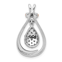 Load image into Gallery viewer, 14k White Gold w/Rose Rhodium 1/4ct Champagne Diamond Chain Slide
