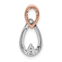 Load image into Gallery viewer, 14k White and Rose Gold 1/20ct. Diamond Teardrop Infinity Chain Slide
