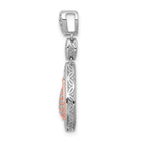 Load image into Gallery viewer, 14k Rose and White Gold 1/4ct. Diamond Double Teardrop Chain Slide
