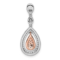 Load image into Gallery viewer, 14k Rose and White Gold 1/4ct. Diamond Double Teardrop Chain Slide
