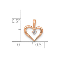 Load image into Gallery viewer, 14k Rose Gold AA .02ct. Diamond Heart Pendant
