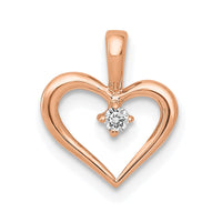Load image into Gallery viewer, 14k Rose Gold AA .02ct. Diamond Heart Pendant
