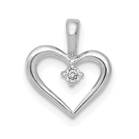 Load image into Gallery viewer, 14k White Gold AA .02ct. Diamond Heart Pendant
