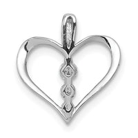 Load image into Gallery viewer, 14k White Gold 1/10ct. Diamond 3-stone Heart Pendant

