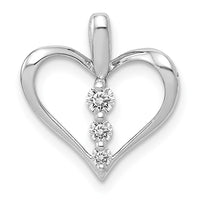 Load image into Gallery viewer, 14k White Gold 1/10ct. Diamond 3-stone Heart Pendant
