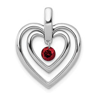 Load image into Gallery viewer, 14k White Gold 1/6ct. Red Diamond Double Heart Pendant
