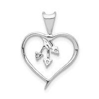 Load image into Gallery viewer, 14k White Gold Diamond Heart Pendant
