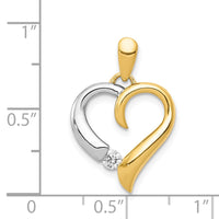 Load image into Gallery viewer, 14k Two-tone 1/15ct. Diamond Heart Pendant
