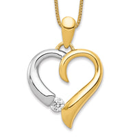 Load image into Gallery viewer, 14k Two-tone 1/15ct. Diamond Heart Pendant
