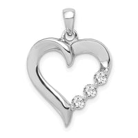 Load image into Gallery viewer, 14k White Gold Three Stone 1/4ct. Diamond Heart Pendant
