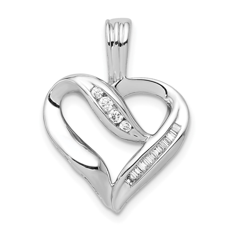 14k White Gold 1/8ct. Diamond Heart Pendant