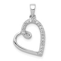 Load image into Gallery viewer, 14k White Gold Diamond Heart Pendant
