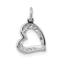 Load image into Gallery viewer, 14k White Gold 1/20ct. Diamond Curved Heart Charm
