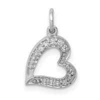Load image into Gallery viewer, 14k White Gold 1/20ct. Diamond Curved Heart Charm
