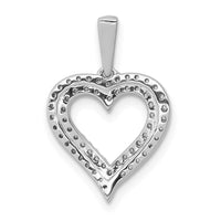 Load image into Gallery viewer, 14k White Gold 1/4ct. Diamond 2-row Heart Pendant
