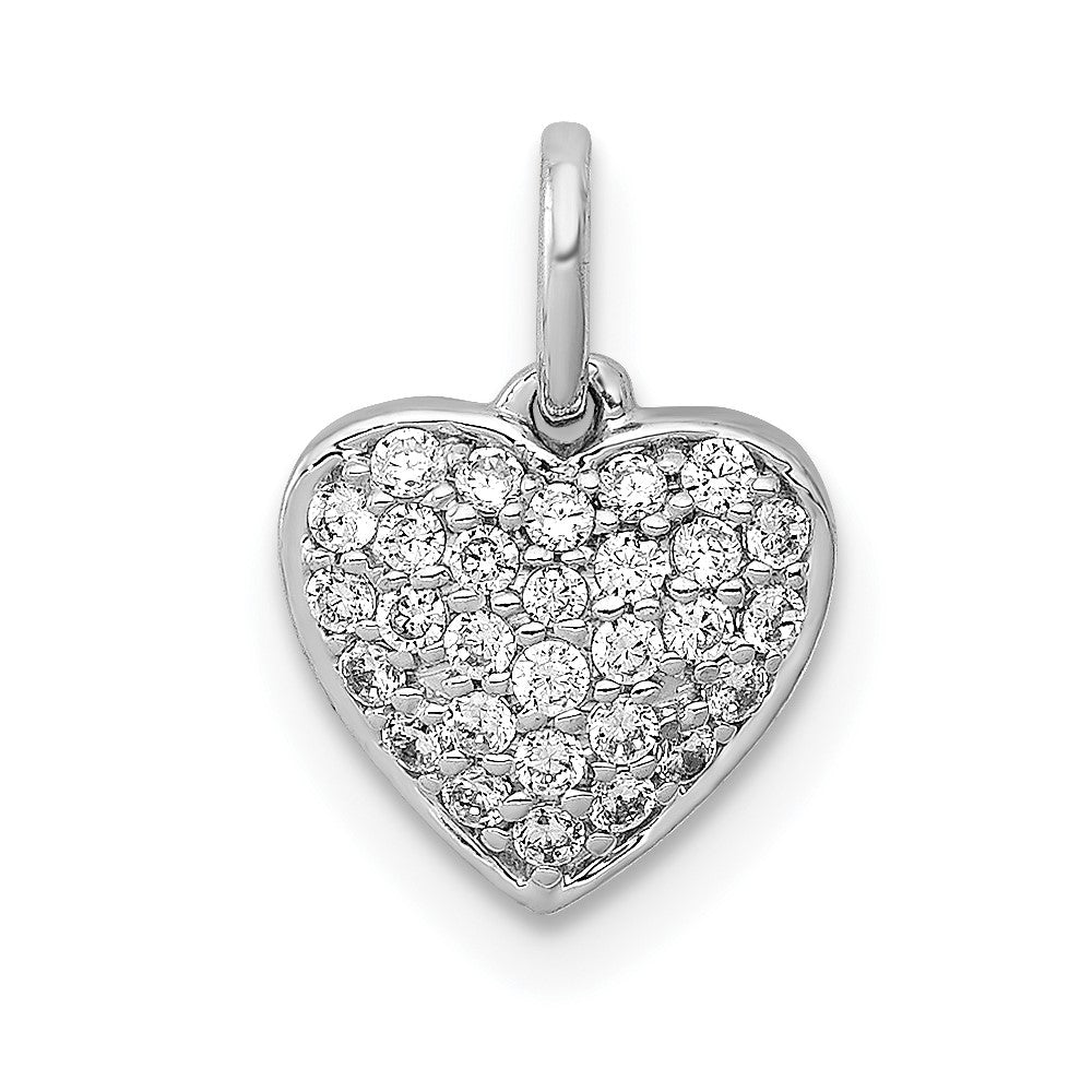 14k White Gold 1/5ct. Diamond Heart Pendant