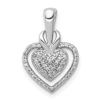 Load image into Gallery viewer, 14k White Gold 1/5ct. Diamond Fancy Double Heart Chain Slide
