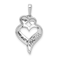 Load image into Gallery viewer, 14k White Gold Diamond MOM Heart Pendant
